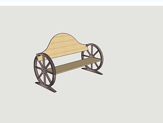 园林座椅车轮sketchup模型下载