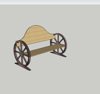 园林座椅车轮sketchup模型下载