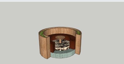 环形座椅sketchup模型下载
