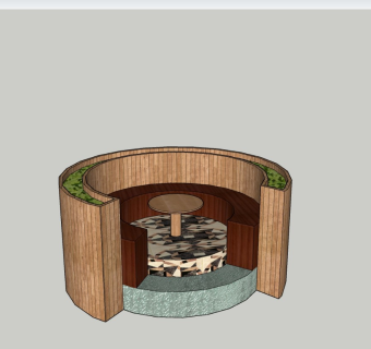 环形座椅sketchup模型下载