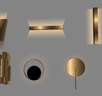 现代时尚壁灯组合sketchup模型下载