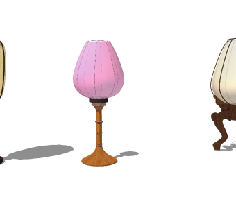 中式风格台灯sketchup模型下载