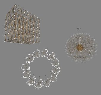 现代时尚吊灯组合sketchup模型下载