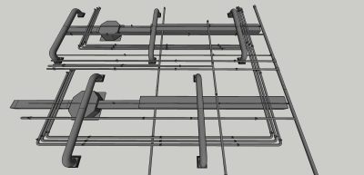 现代风格天花空调消防管道sketchup模型下载