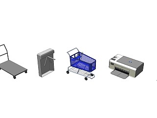 现代商用器材<em>拖车</em>轮椅购物车sketchup模型下载