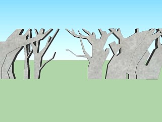 现代时尚装饰树造型sketchup模型下载