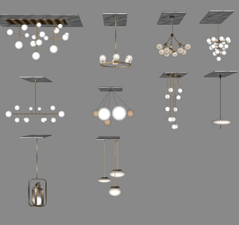现代时尚吊灯组合sketchup模型下载