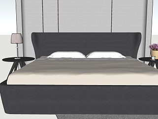 现代风格<em>时尚</em>床具组合su模型下载