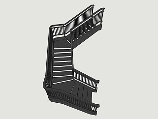 现代风格楼梯su模型下载