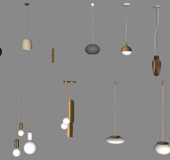 现代时尚吊灯组合sketchup模型下载