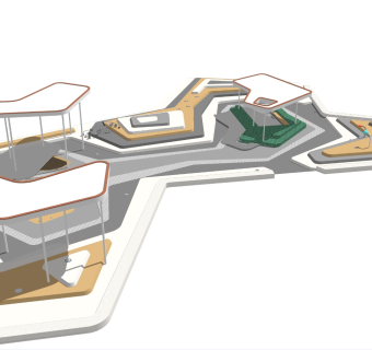 现代公园运动区sketchup模型下载
