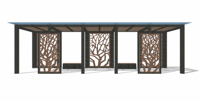 现代风格廊架sketchup模型下载