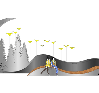 现代商业小品组合座椅sketchup模型下载
