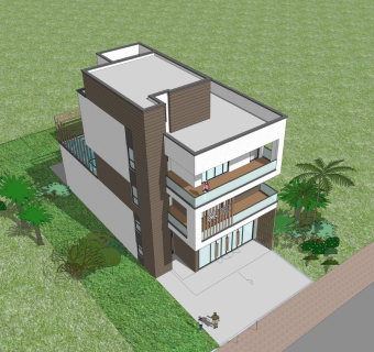 别墅自建房sketchup模型下载