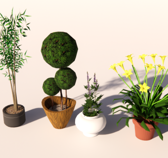 饰品摆件花瓶 盆栽sketchup模型下载