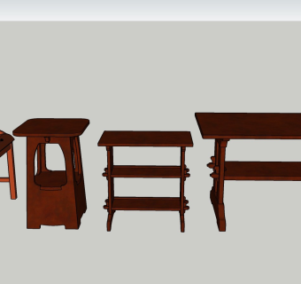 中式桌子角几sketchup模型下载