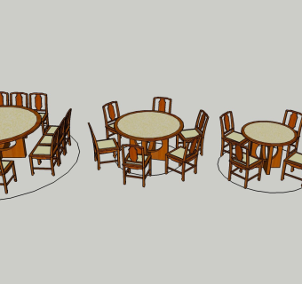 中式圆桌sketchup模型下载