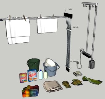 毛衣架 花洒 毛巾 水桶