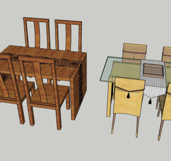 中式餐桌sketchup模型下载