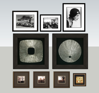 中式风格装饰挂画sketchup模型下载