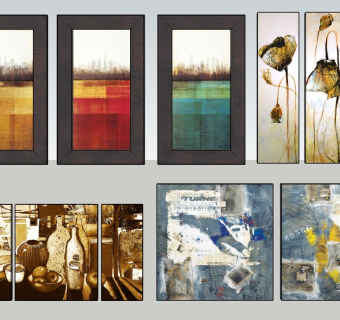 中式风格装饰挂画sketchup模型下载