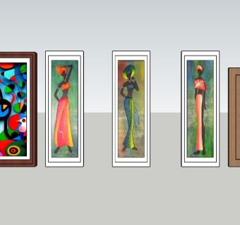 中式风格装饰挂画sketchup模型下载