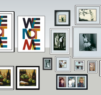 中式风格装饰挂画sketchup模型下载