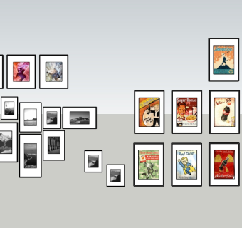 中式风格装饰挂画sketchup模型下载