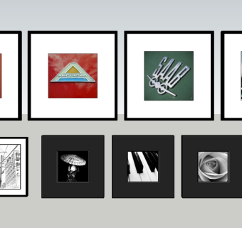 中式风格装饰挂画sketchup模型下载
