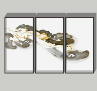 挂画装饰画sketchup模型下载