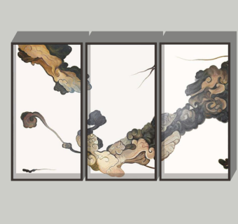 挂画装饰画sketchup模型下载