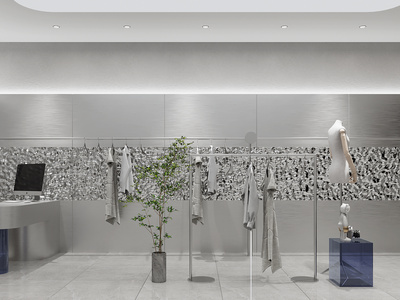 现代女装服装店SU模型下载