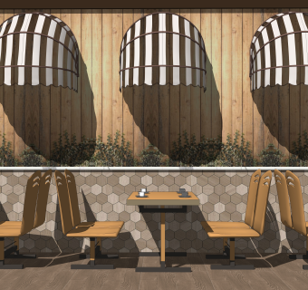 现代快餐店SU模型下载