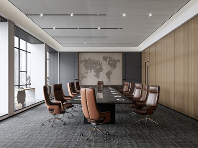 现代会议室SU模型下载