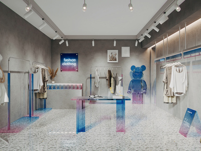 现代服装店女装店SU模型下载