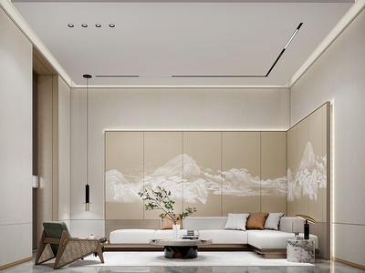 现代售楼处VIP洽谈室SU模型下载