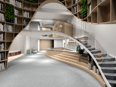 现代风格书店SU模型下载