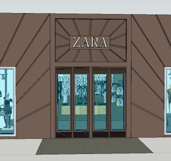 现代服装店SU模型下载