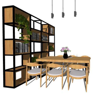 现代办公室休息区SU模型下载