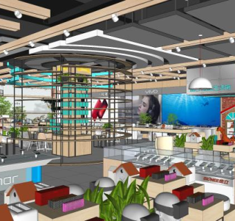 现代数码店SU模型下载