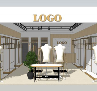 商场现代货架中岛SU模型下载