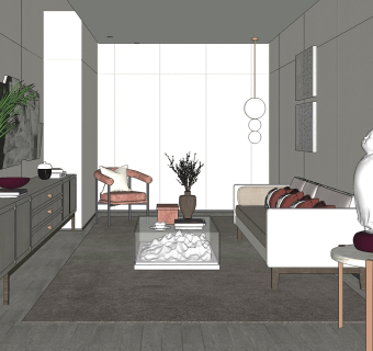 龙湖南通天宸原著售楼处SU模型下载