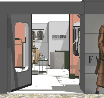 现代快时尚服装专卖店SU模型下载