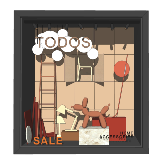 现代商场橱窗SU模型下载