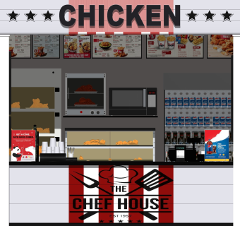 现代炸鸡快餐店SU模型下载