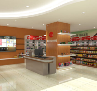 现代超市旗舰店SU模型下载