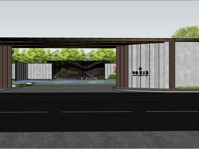 中南紫云集展示区景观su模型SU模型下载