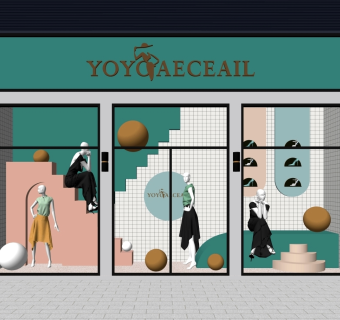 现代服装店SU模型下载