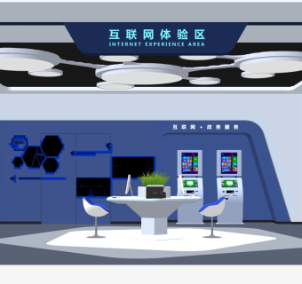 现代互联网体验区SU模型下载