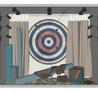 现代橱窗SU模型下载